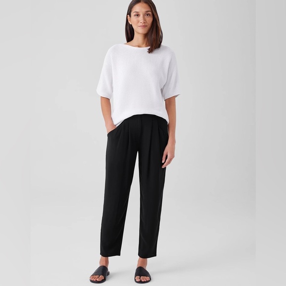 Eileen Fisher Silk Slouchy Ankle Pant - Picture 1 of 5